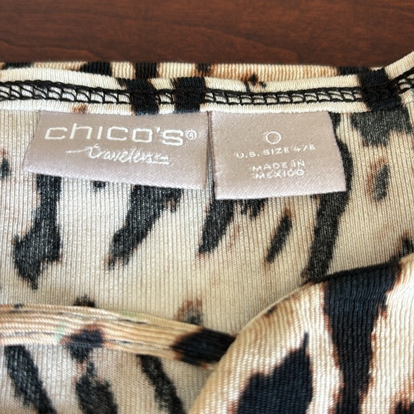 Chico’s Traveler’s Collection 3/4 sleeve animal print tunic. EUC.  Size Medium. - Picture 9 of 14